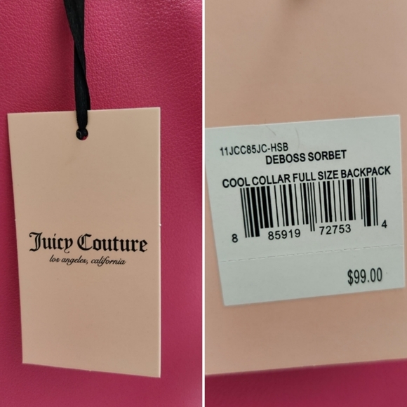 🆕️⬇️🎉HOST PICK 🎉 Juicy Couture Deboss Sorbet Cool Collar Full Size Backpack - Picture 16 of 16